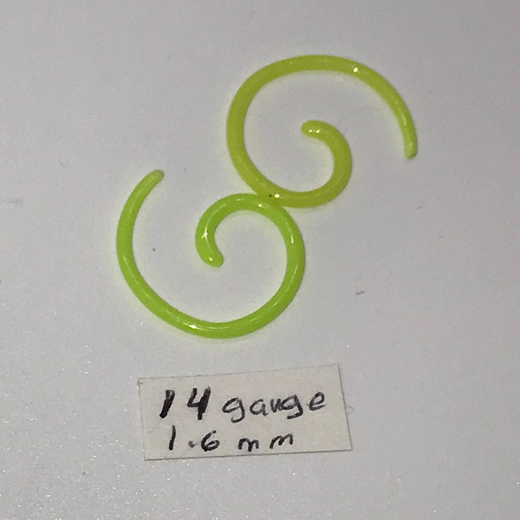 Lime Green 14 Gauge Uv Acrylic Curls 8$